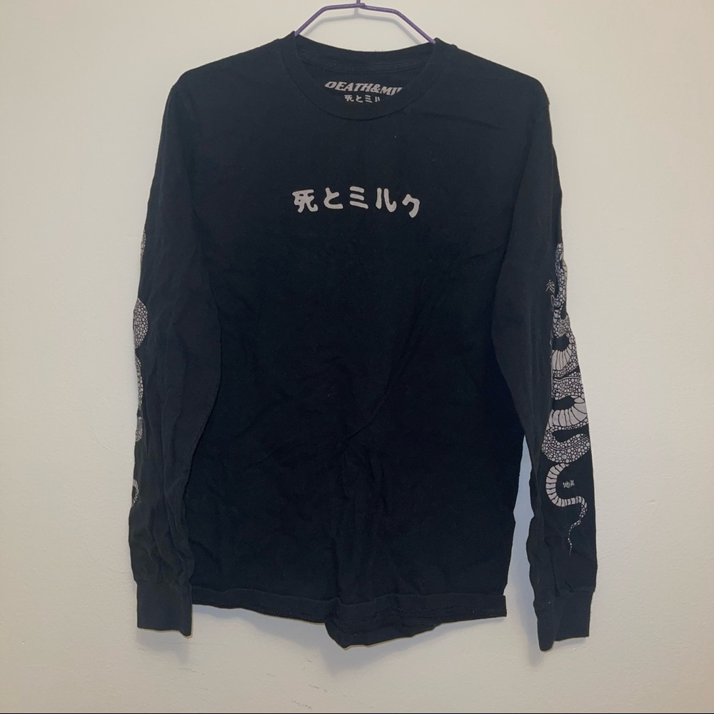 Death&milk graphic long sleeve tee